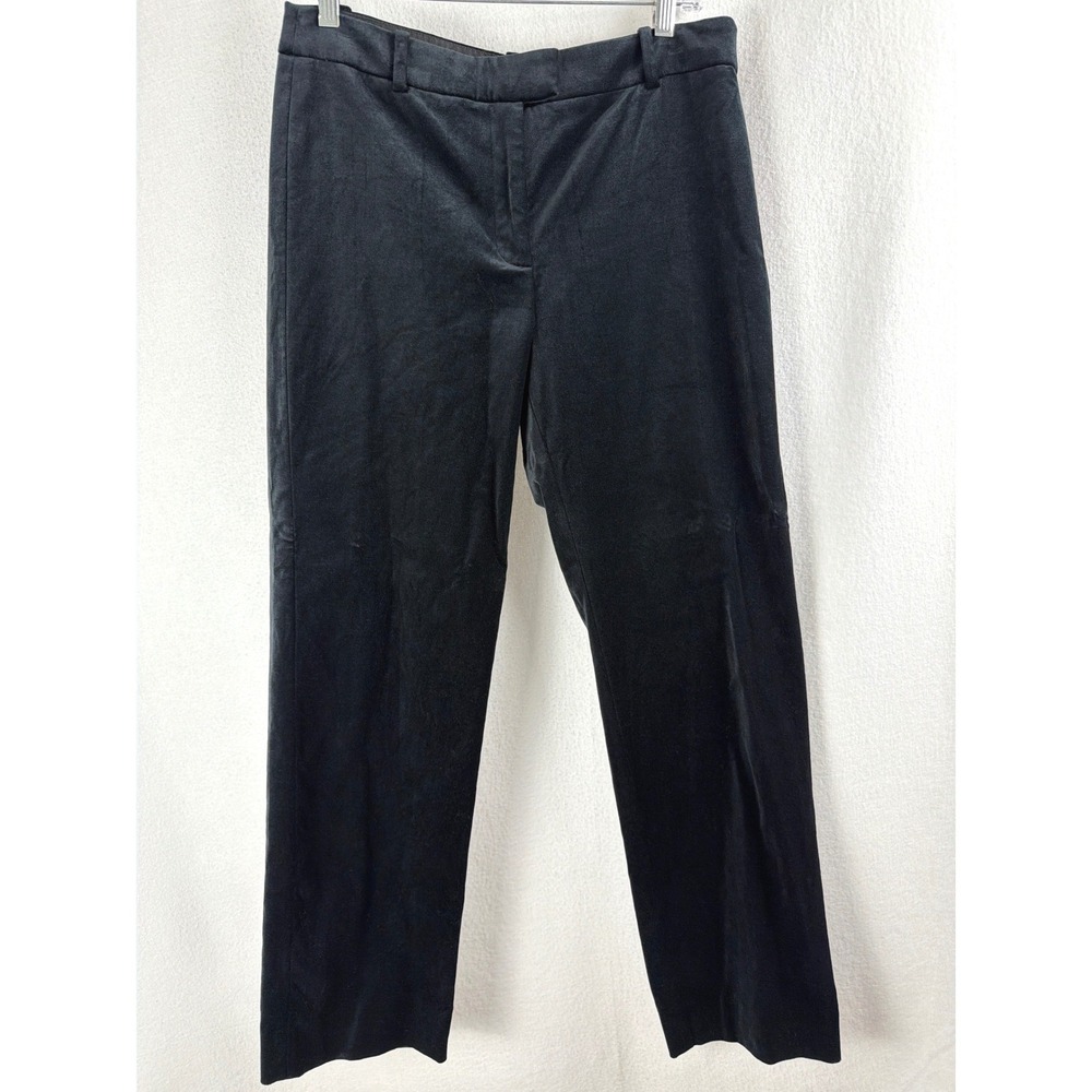 J.Crew Ora Tessuti Italian Velvet Straight Leg Pants Black CP825 Size 8